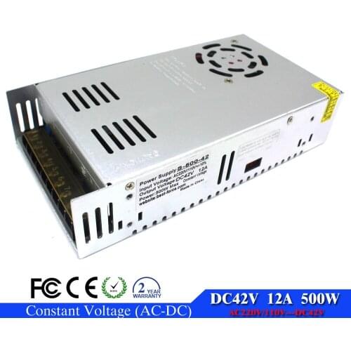 DC Power Supply 42V 12A 500w Led Driver Transformer 110V 220V AC to DC42V Power Adapter for Stepper CNC CCTV Strip light motor