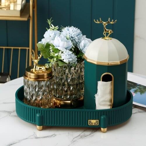 Castle Tissue Box Simple Resin Contrast Color Paper Box High-End Light Luxury Decoration