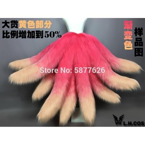 Halloween party Cosplay fox tails Game LOL Femeal Hero Ahri Nine Tailed Tail Star Guardian Magical Girl Cosplay ACC tail