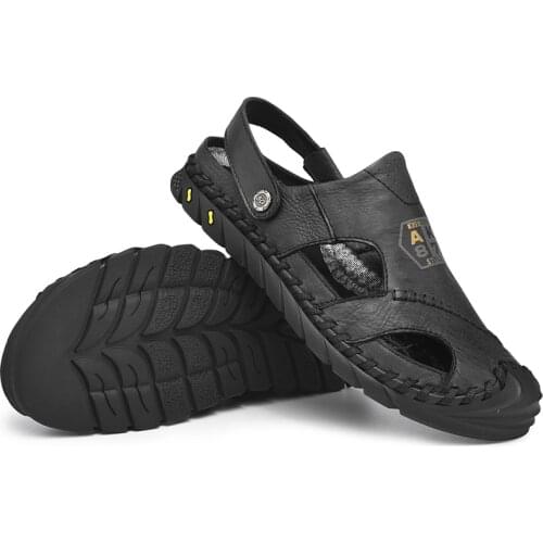 Leather rubber cuire 2020 beach da sandale masculino verano size for sandali ete herren en para erkek sandals men trekking 2019