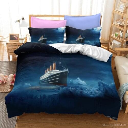 Titanic Cruise Ship 3D Printed Duvet Cover Set Twin Full Queen King Size Bedding Set Comforter Cover Set for Home Bedroom Decor