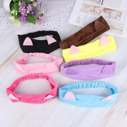 Cute Cat Ears Headbands Hair Band For Fashion Women Girl Wash Face Makeup Headwear Lady Bath Mask Holder Hair Accessories