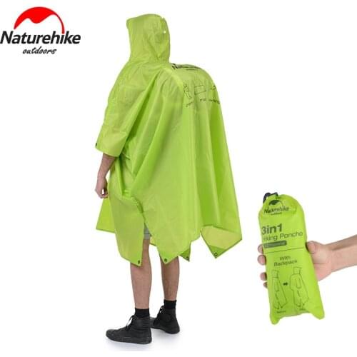 Naturehike Rain Jacket 3 in 1 Multifunction Poncho Raincoat Rainwear Sand Beach Mat Fshing Canopy Awning Bike Poncho Picnic Mat