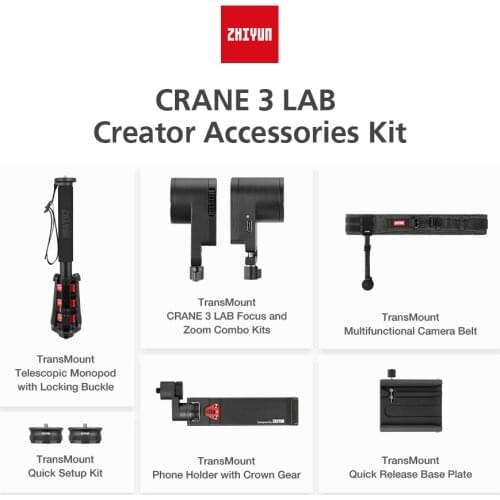 Zhiyun Crane 3 LAB Creator Accessories Kit, Including Phone Holder,Zoom/Focus Motor, Camera Belt, Quick Setup kit