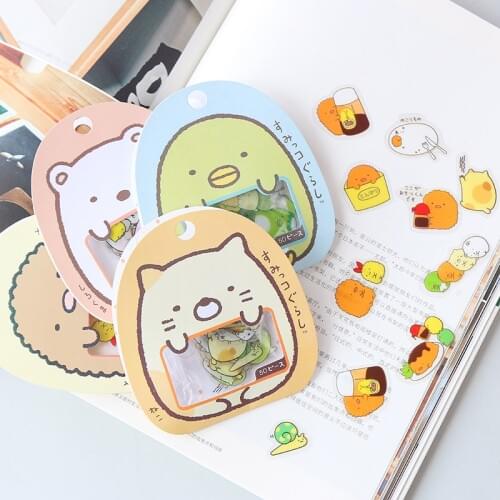 50pcs/pack Kawaii Bear Cat DIY Adhesive PVC Stickers Decorative Diary Album Stick Label Paper Decor Stationery