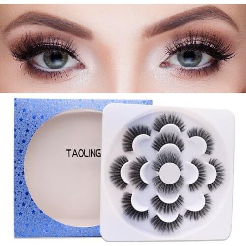 New 7 pairs natural false eyelashes fake lashes long makeup 3d mink lashes extension eyelash mink eyelashes for beauty