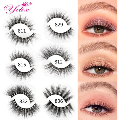 Yelix New Pop Style 3D-8D Fales Mink Lashes 100% Handmade Fluffy Fake Eyelashes Natural Full Strip Eyelash Vendor Wholesale