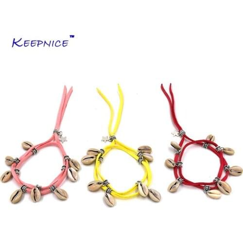 New leather cord coin cowrie shell charms ethnic bohemia Boho anklet barefoot foot bracelet for women summer