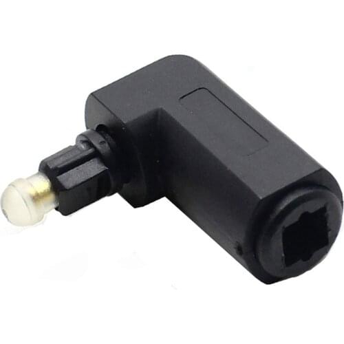 Wholesale Toslink 90 Degree Optical Audio Cable Adapter Male to Female Right Angle 360 Rotates PC TV DVD Stereo Optical Cable