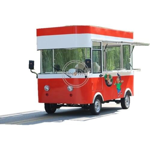 Orange Color 3.5m Length Customized Food Cart Trailer Food Truck