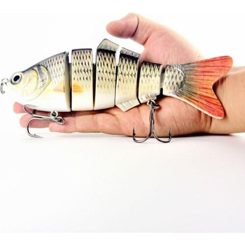 110g Lifelike Beat Wobblers Hard Bait Lure Carp Fishing Tackle With Treble Hooks 6 Segments 20cm Color Simulation