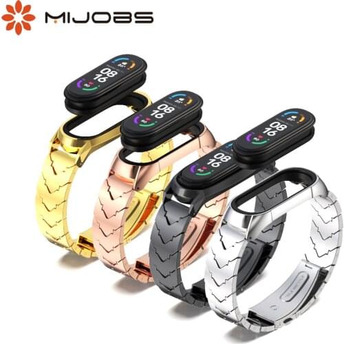 Strap for Mi Band 5 6 Bracelet for Xiaomi Mi Band 4 3 Wristbands Pulsera Mi Band 6 Strap Correas Miband Metal NFC Gobal Version