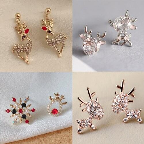 2022 New Year Christmas Ornaments Christma Earrings Christmas Gifts for Women Cute Elk Deer Tree Elk Earring Christmas Jewelry
