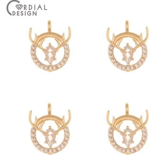 Cordial Design 50Pcs 12*14MM DIY Pendant/Earrings Making/Jewelry Findings & Components/CZ Charms/Hand Made/Jewelry Accessories