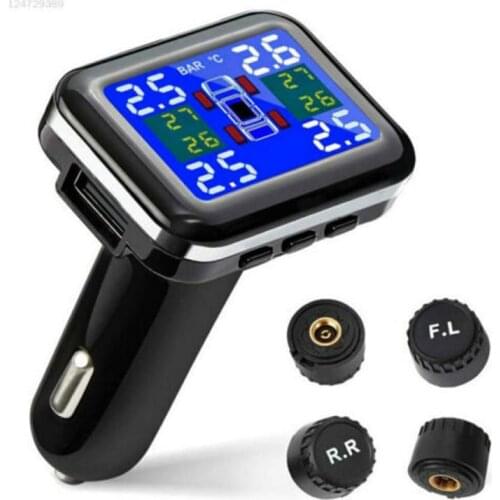 Car Tire Pressure Monitor System Multifunction USB Car Charger USB Gauge TPMS LED Cigarette Socket Car Accessries