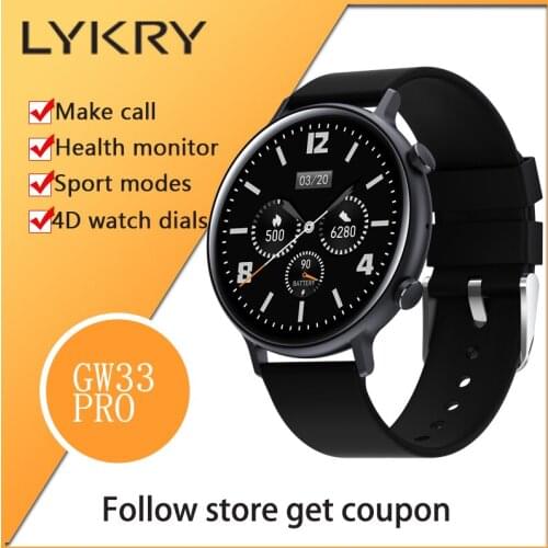 LYKRY GW33pro Smartwatch 1.28 inch Screen Bluetooth-compatible Call IP68 Waterproof Women Watch 4D Dials Blood Pressure Watches