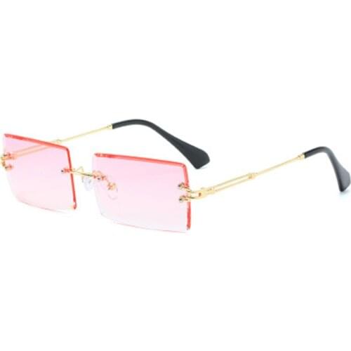2021 New Frameless Cut-Edge Sunglasses Ladies Rectangular Retro Net Red Gradient Sun Glasses