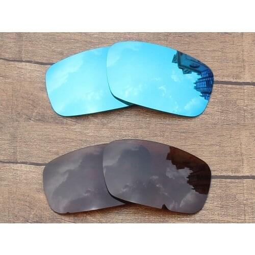 Vonxyz 2 Pairs Ice Mirror & Bronze Brown Polycarbonate Replacement Lenses for-Oakley Crankshaft Frame