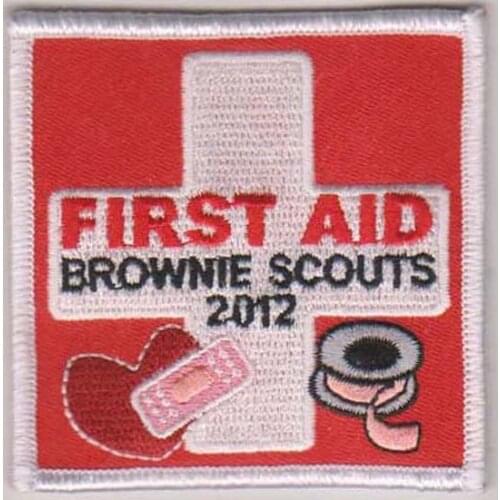 Embroidered Patch for Brownie Scouts Made of Twill with Merrow Border and PVC Backing Custom Design and MOQ50pcs free shipping