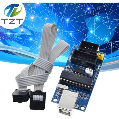 TZT 1Set USBTiny USBtinyISP AVR ISP Programmer Bootloader For Arduino Meag2560 UNO R3 With 10pin Programming Cable