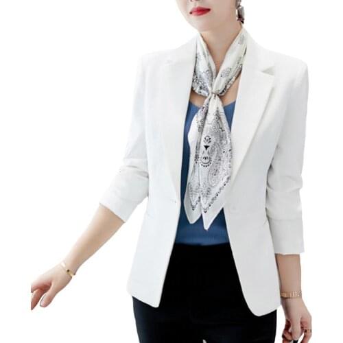 Women Clothing Office Blazers One Button Solid Color Lapel Collar Long Sleeve Slim Formal Coat Suit Jacket