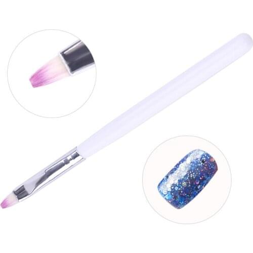 1Pc White Nail Art Brush UV Gel Polish Painting Drawing Gradient Brushes Nail Pen for DIY Nail Tips Accessories Manicure Tools
