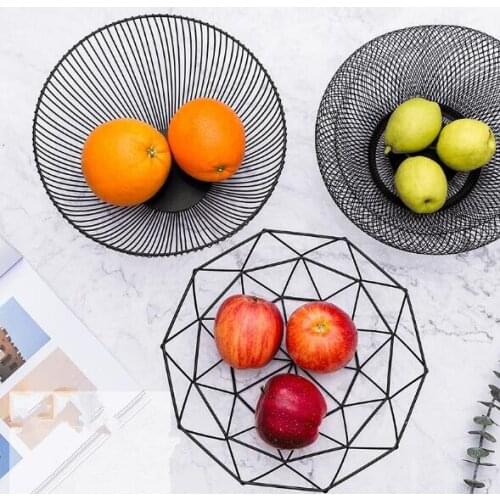 1PC Nordic style Iron Art Fruit Storage Basket Home Organizer Bowl For Vegetable Snacks Candy Kitchen Table Dining Tools JL 232