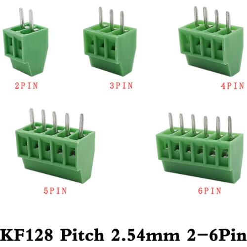 10Pcs/Lot KF128-2.54mm 2-16Pin PCB Screw Terminal Block Wire Connector KF128 Pitch 2.54mm 2P-16P PCB Terminal for 26-18AWG Cable