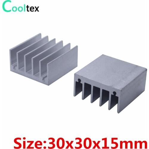 100pcs/lot) 100% new 30x30x15mm Aluminum heatsink radiator heat sink for LED Electronic cooler cooling
