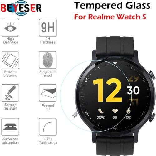 2PCS 2.5D Premium Tempered Glass For Realme Watch S Smart Watch Screen Protector Film HD Clear 9H Anti-Scratch Guard Glass