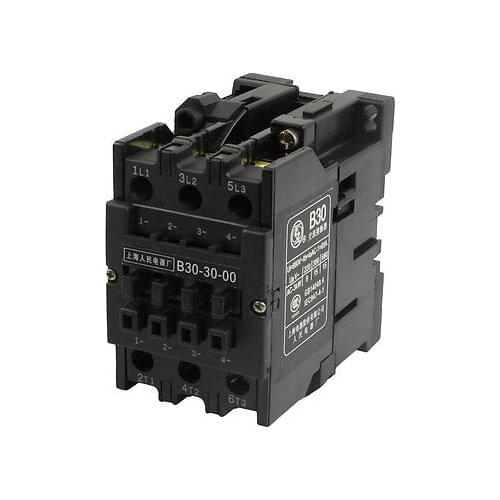 220V 50Hz Coil 65A(AC-1) Ie 3 Pole 3NO 660V Ui 35mm Mounting Rail AC Contactor