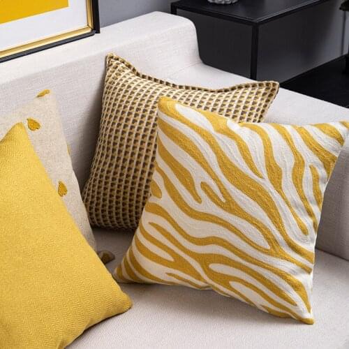 45*45 Nordic Style Yellow Cushion Cover geometry Sofa Pillow Case Decorative Simple Home Decoration Cushion Cover for Sofa Car
