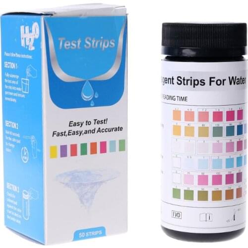 50strips Water Test Paper 6in1 pH alkalinity Nitrite Chlorine Hardness 6in1 Test Strips for Pool,Aquarium water