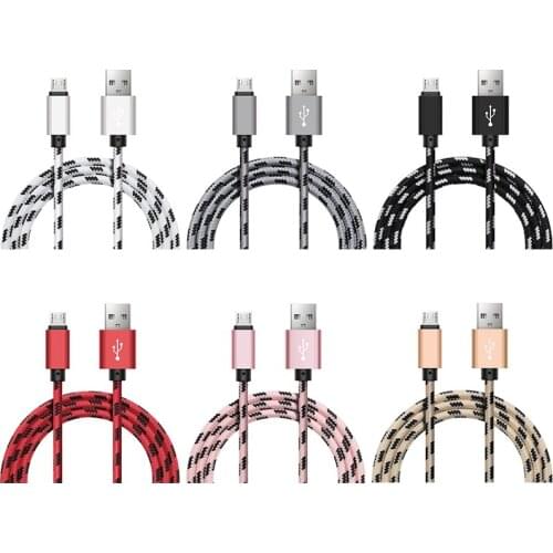 6FT micro usb cable usb fast charge nylon cord microusb Data Sync Cabel for Samsung xiaomi Huawei HTC Tablet smartphone android