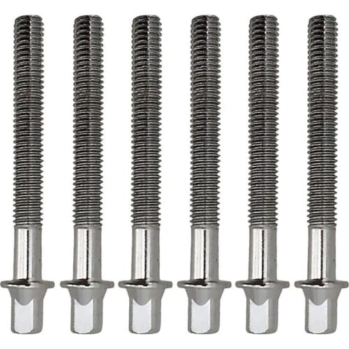6Pcs Drum Tension Rod with Washers Metal Drum Mounting Screws Short Drum Fastener for Drum Lugs(Silver)