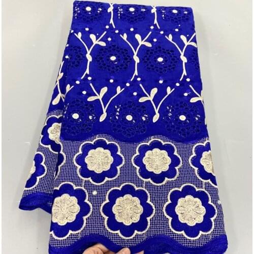 2.5+2.5yards African Dry Lace Fabric High Quality 100%Cotton Lace French Lace Fabric With Stones Swiss Voile Lace In Switzerland