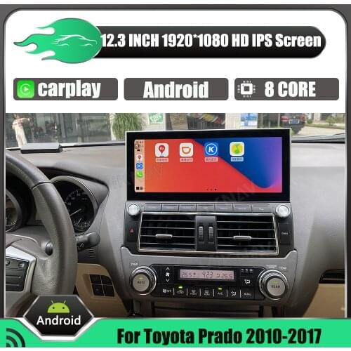 Car radio for 12.3 inch Toyota Prado 2010-2017 car autoradio multimedia player navigation Carplay Android Auto DVD head unit