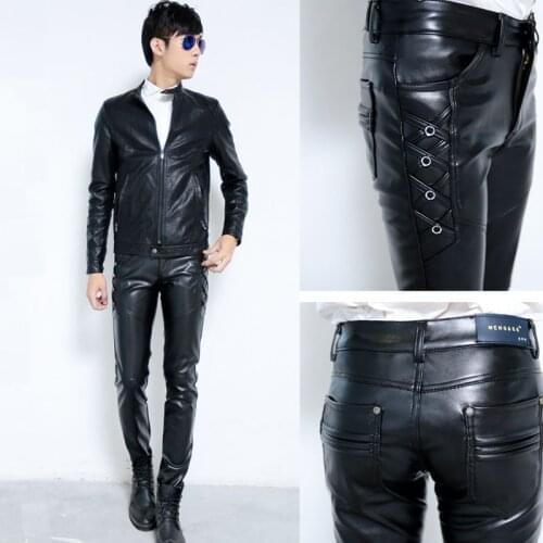 In the autumn of 2020 thickening leather pants Cultivate ones morality foot trousers fashion pu leather pants