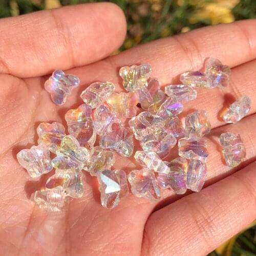 30pc Czech Crystal beads crystal AB Color Glass Butterfly Shape Faceted Beads for Jewelry making Necklaces Earrings Best quality