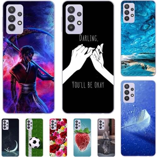 For Samsung Galaxy A32 A325 A326 A52 A525 A526 A72 5G A726 A725 Case Cartoon Pattern Soft TPU Cover Coque Animal Flower Shell