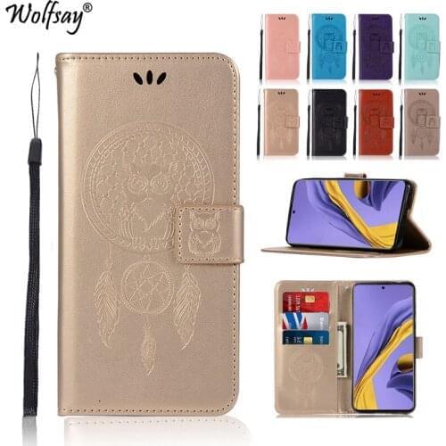 Phone Bag Case For Samsung Galaxy A51 Cover Owl Flip Leather Wallet Case For Samsung Galaxy A51 Case Samsung A51 SM-A515FN/DS