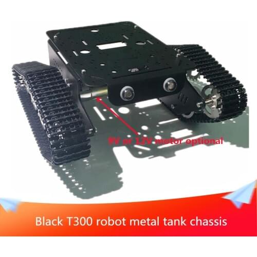 Black T300 Robot Tracked Car Metal Tank Chassis With Motor and Track/Trail DIY RC Toy Kit Clawler Caterpillar Smart Teaching