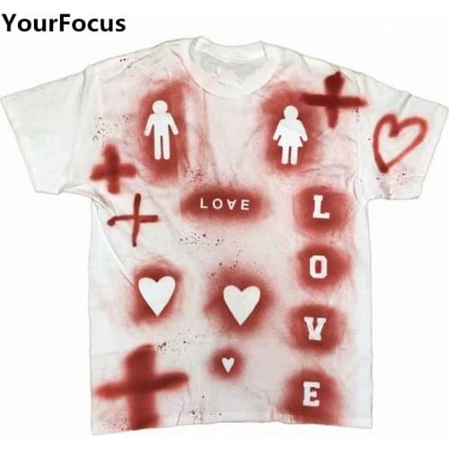 Hiphop harajuku street remake T-shirt loose personality playful graffiti tshirt women and men tops tee