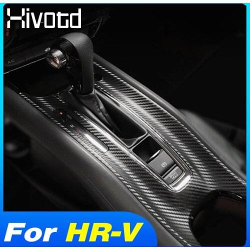 Hivotd High Match Car Interior Decoration Sticker 5D Carbon Black High Match Styling Accessories For Honda HRV HR-V 2015-2021