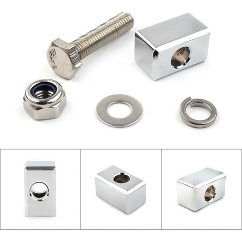 Chrome Motorcycle Headlight Mounting Block for Harley Headlight Custom Headlights with 3/4" Inner diameter wide mounting bracket