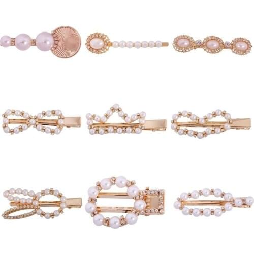 JOUVAL New Elegant Wedding Engagement Simulated Pearl Hairpins For Women Elegant Office Lady Summer Hair Clip Barrettes Jewelry
