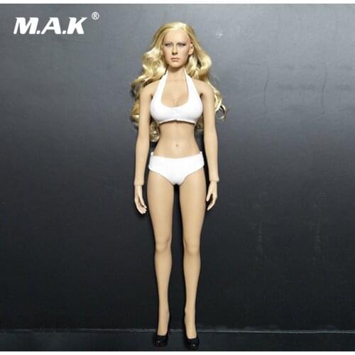 Red/White 1:6 Female Underwear Clothing Bikini Cloth Set swimsuit model Fit 12'' Female seamless Body without body head