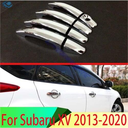 For Subaru XV 2013-2019 ABS Chrome Door Handle Cover Without Smart Key Hole Catch Cap Trim Molding Accessories