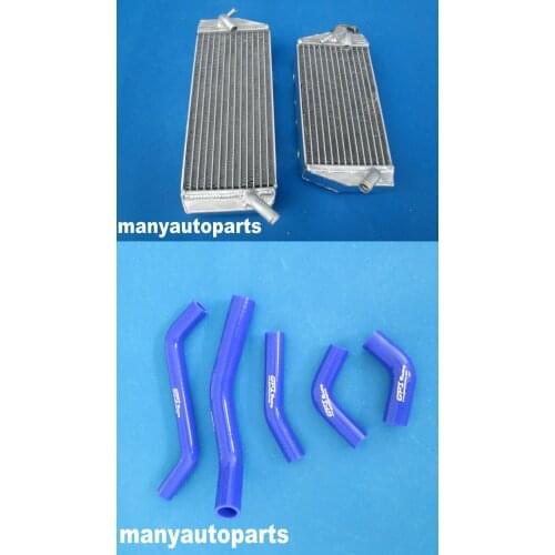Left +Right Aluminum Radiator &BLUE HOSE FOR Kawasaki KX 450F KX450F KXF450 2006 2007 06 07