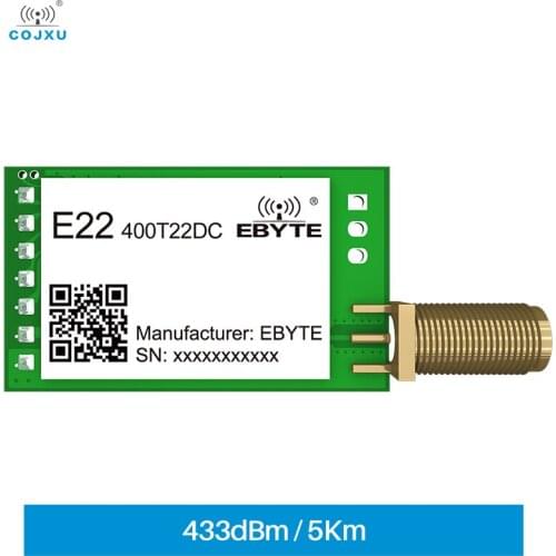 LoRa SX1262 Spread Spectrum 22dBm 433MHz 470MHz Wireless Module Long Range 5.5km Small Size Low Power cojxu E22-400T22DC
